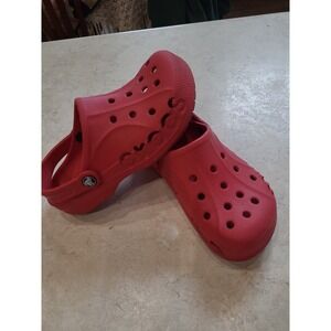 Crocs Baya Red Unisex Men SZ 4 Women SZ 6 clog Sandal Slip‎ on Casual Comfort